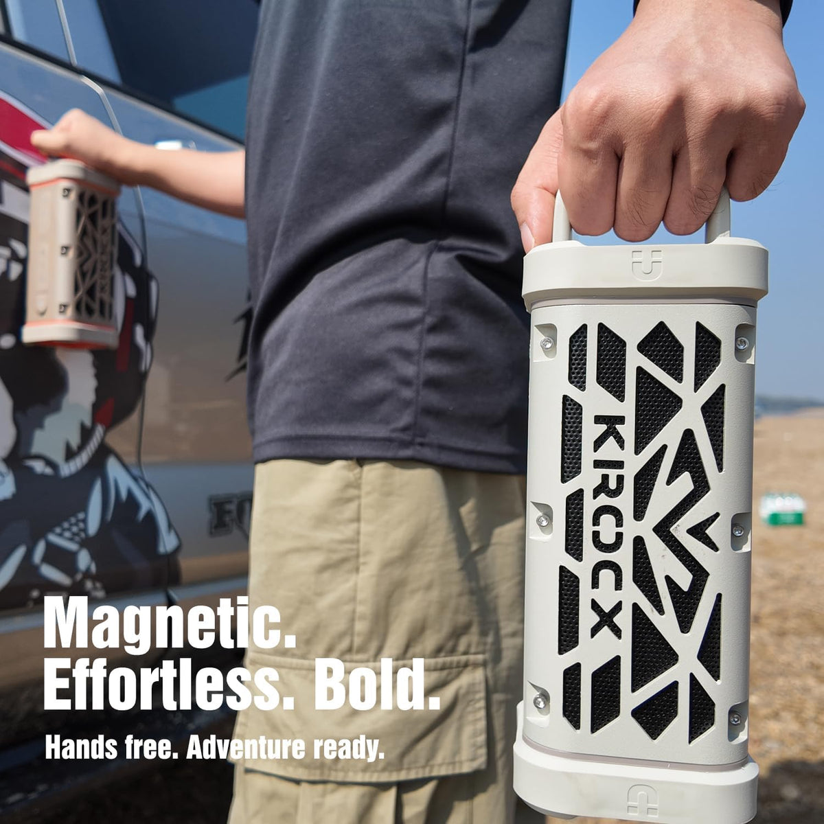 KROCX TRAVOR - Altavoz Bluetooth magnético, 45 W, resistente de alu...