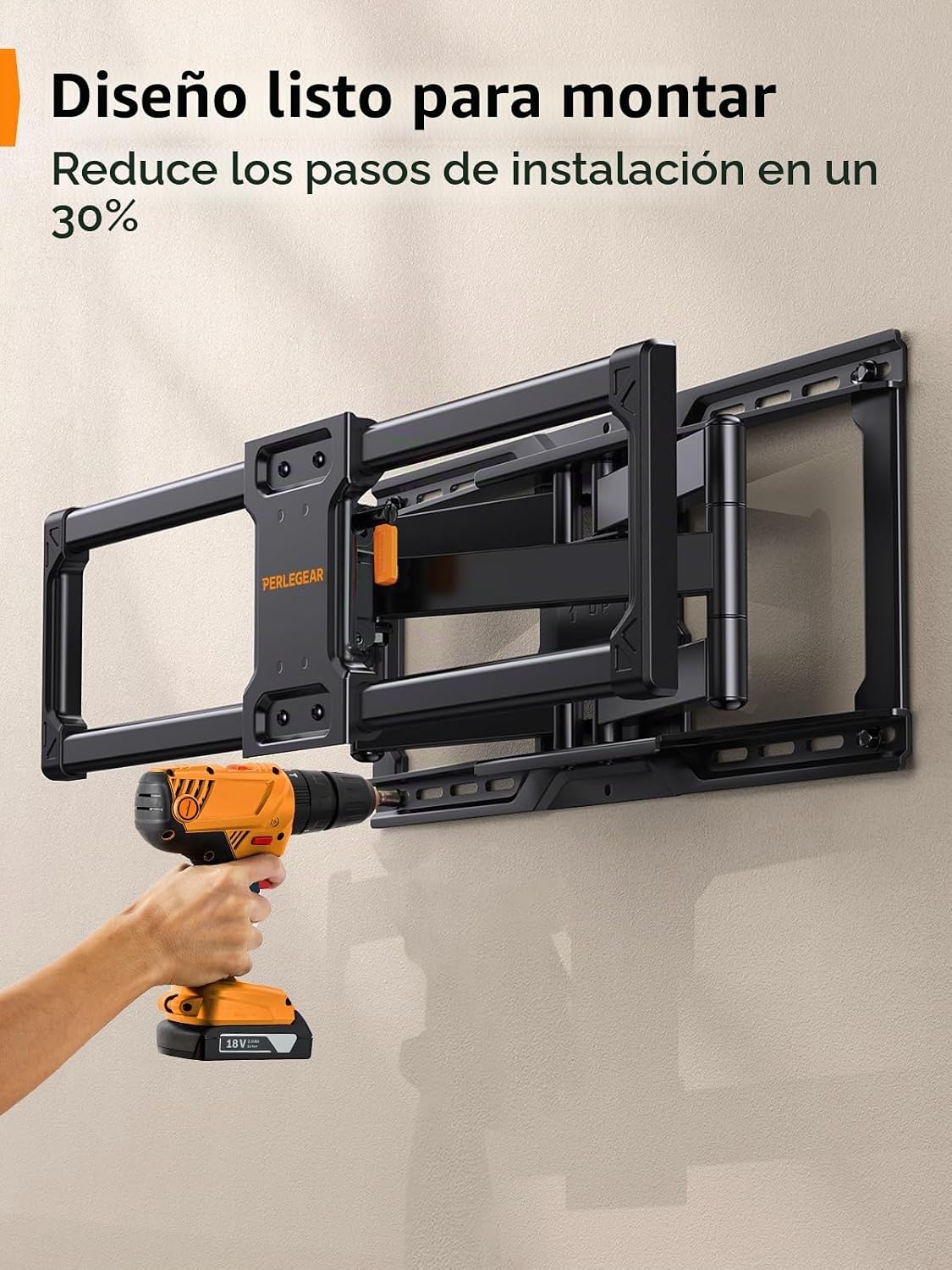 Perlegear Soporte de pared para TV de movimiento completo para televisores