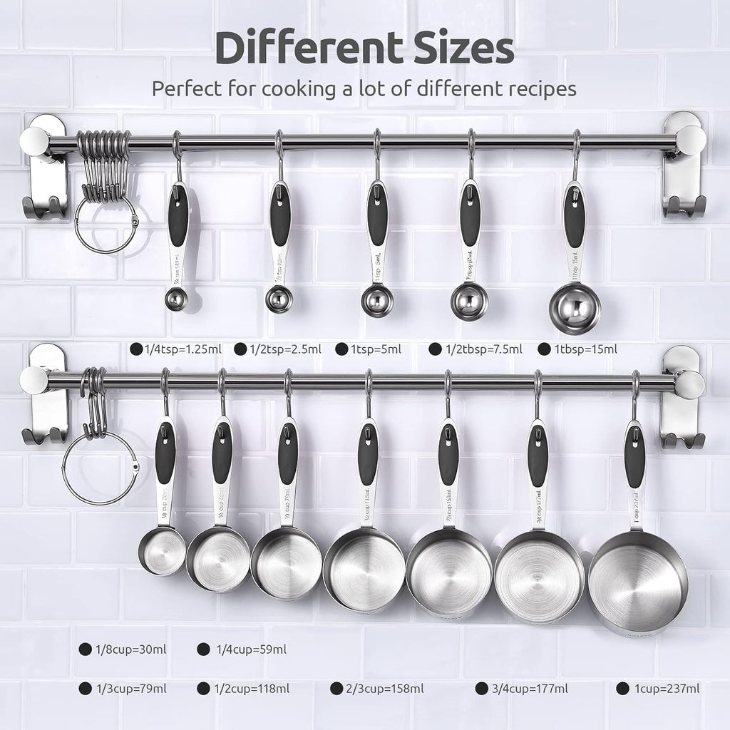 U-Taste Juego de cucharas de tazas medidoras, acero inoxidable 18/8, 12