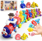 Montessori Toys - Juego de tren de granja, juguetes de aprendizaje