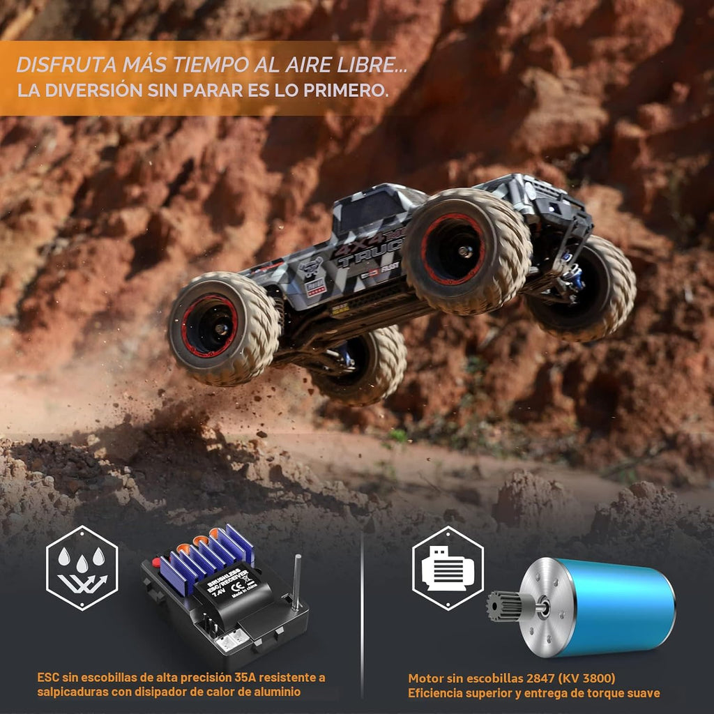 HAIBOXING Coches RC sin escobillas a escala 1/12 903A, 4X4 todoterreno Monster Truck con control remoto rápido de 55 KM/H de velocidad máxima, vehículos RC RTR de grado aficionado todo terreno para