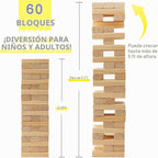 GOROCK Juegos gigantes de torre de caída, 60 piezas de bloques de madera de