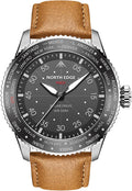 Reloj Solar Pilot para Hombre NORTH EDGE - Movimiento de Cuarzo, Cristal Mineral, Correa de Cuero Ligera y Duradera, Modelo: MACH
