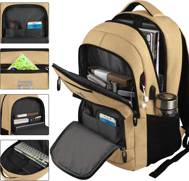 Mochila para Laptop Volher, Caqui, 15,6 pulg., Computadora portátil