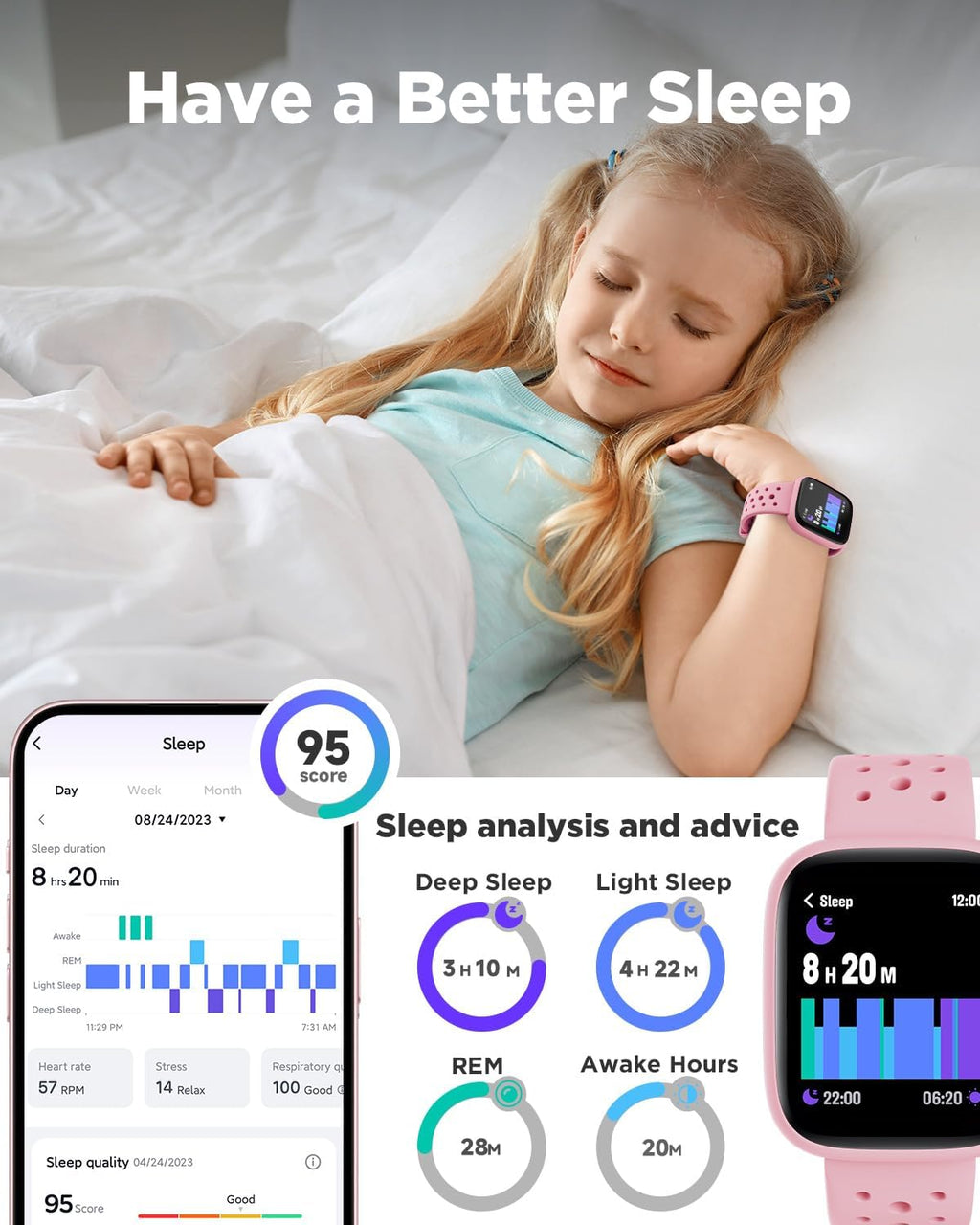 BIGGERFIVE Reloj inteligente para niños, no necesita teléfono