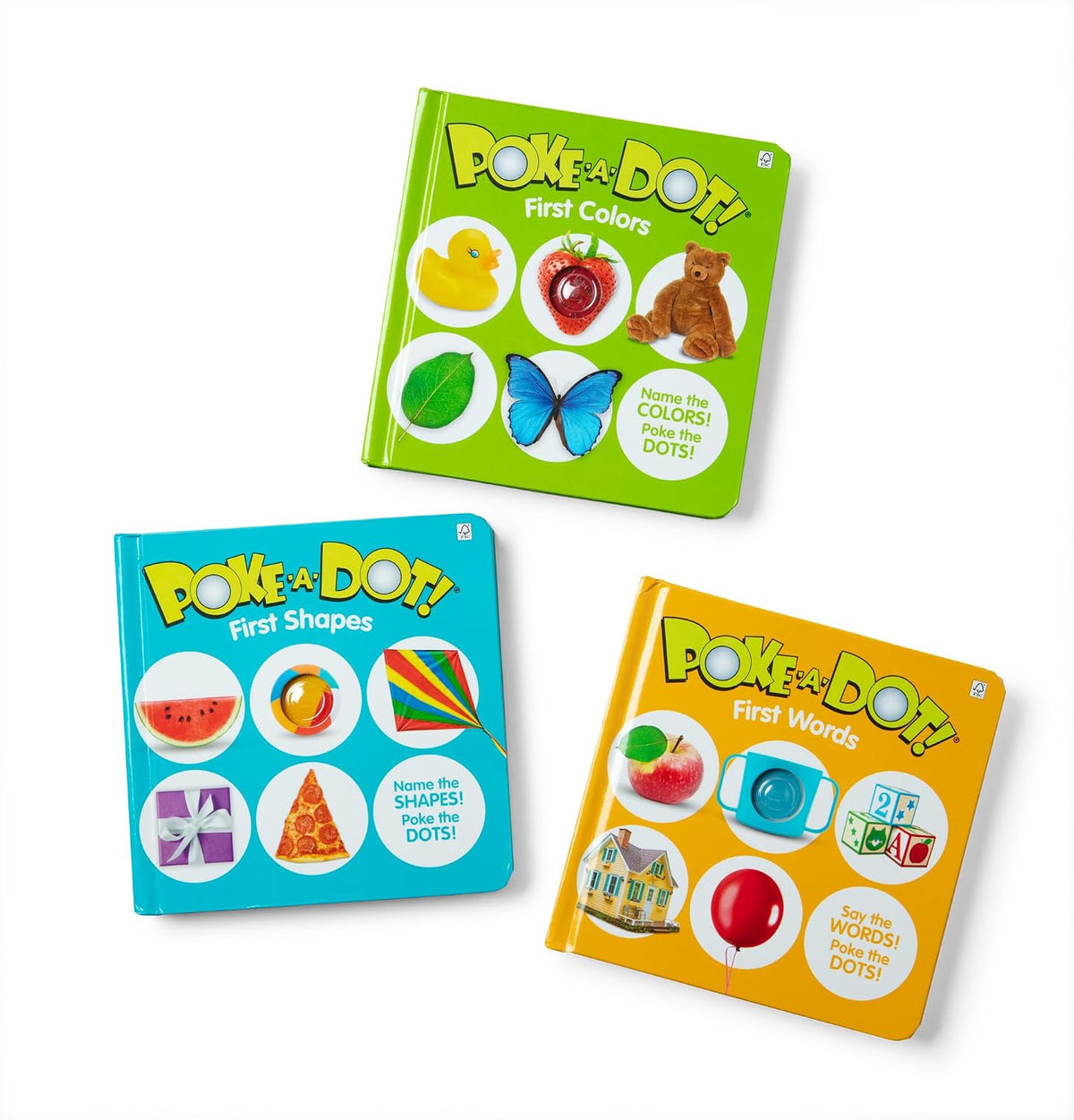 Melissa & Doug - Juego de 3 libros infantiles -, Pode--Dot, primeras palabras, primeras formas, primeros colores