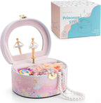 VLANDO Joyero musical para niñas, diseño de arco con bailarina giratoria