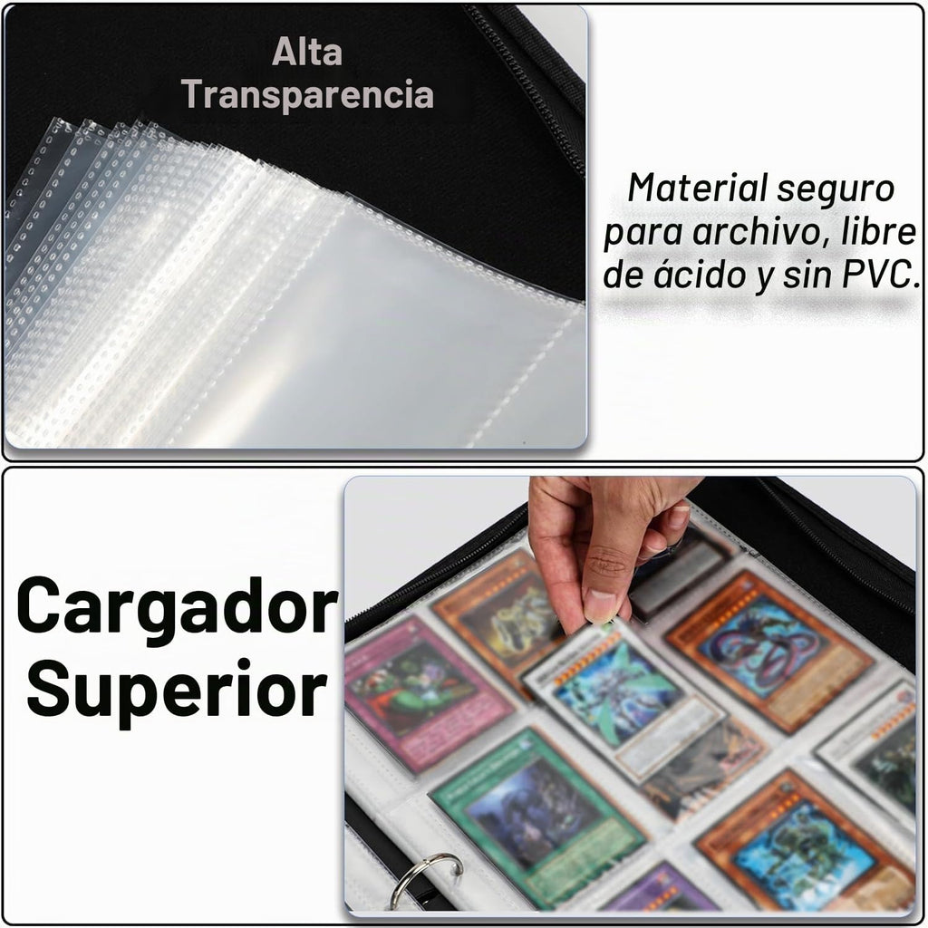 Carpeta de tarjetas coleccionables para 990 tarjetas, 9 bolsillos, diseño
