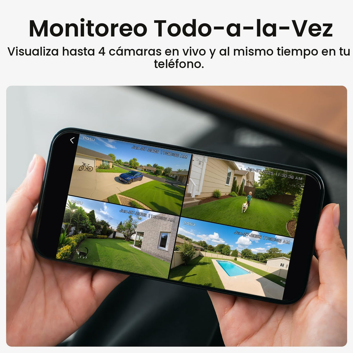 aosu Sistema al aire libre inalámbrico de las cámaras de seguridad solares