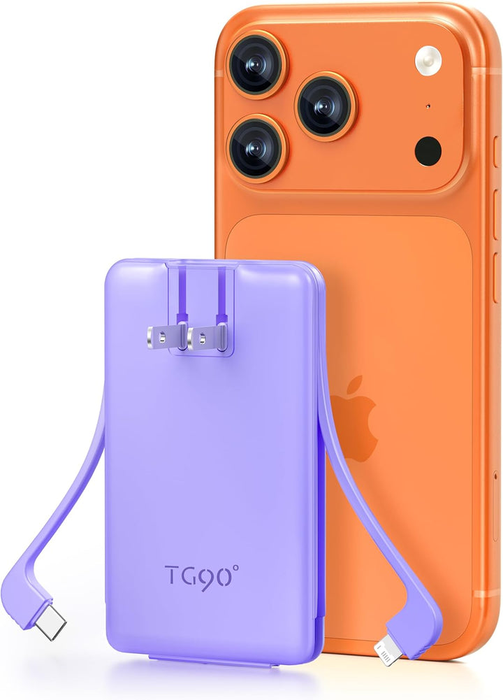 TG90° Cargador portátil de 5000 mAh con enchufe y cables de pared d...