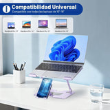 Soporte ergonómico 2 en 1 morado para teléfono portátil para escrit...