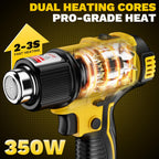 Pistola de calor inalámbrica compatible con batería Dewalt de 20 V, pistola de soldadura de calentamiento rápido de 350 W con luz LED, temperatura variable de 122 ℉ a 1022 ℉ con 5 boquillas