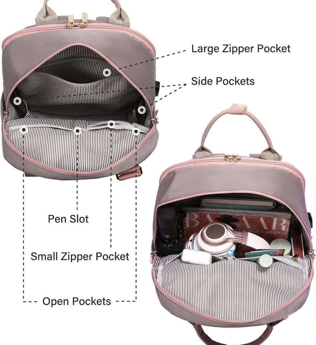 LOVEVOOK - Mochila para laptop de viaje para mujer, bolsa antirrobo...
