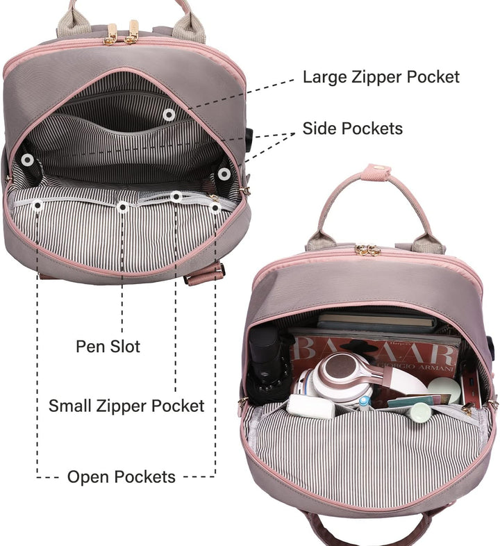 LOVEVOOK - Mochila para laptop de viaje para mujer, bolsa antirrobo...