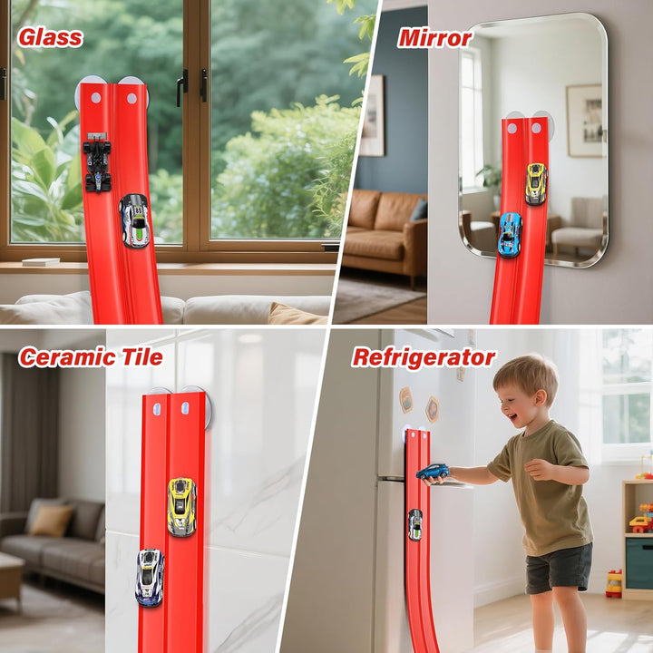 KETIEE Flex Tracks de 16 pies para niños: pista de rampa flexible c...