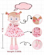 LeyaDoll Muñeca de bebé suave de felpa (40.6 cm), Fresa Chica-rosa