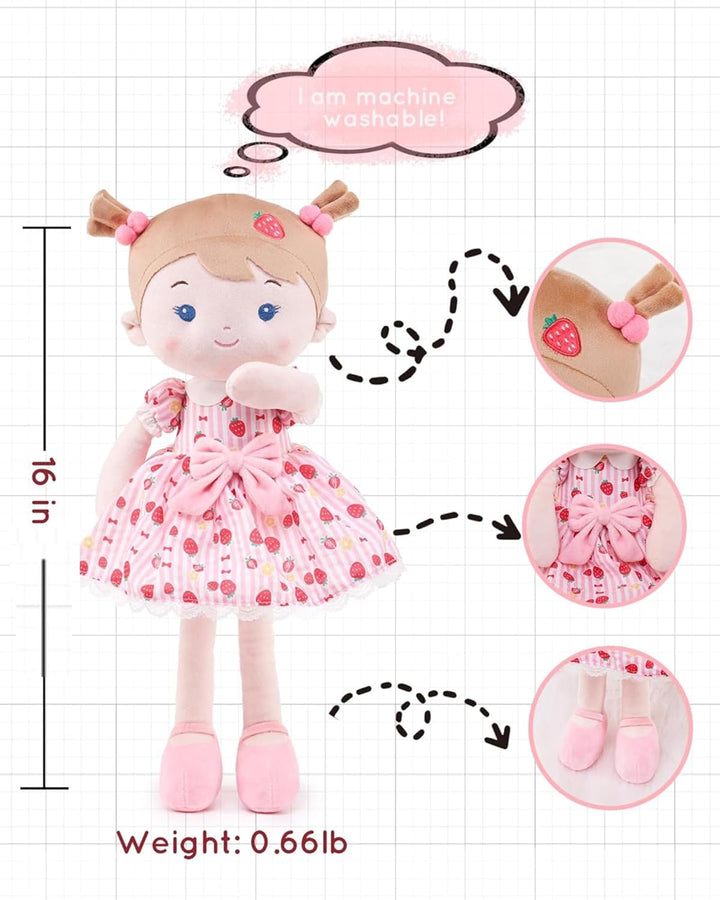 LeyaDoll Muñeca de bebé suave de felpa (40.6 cm), mi primera muñeca...