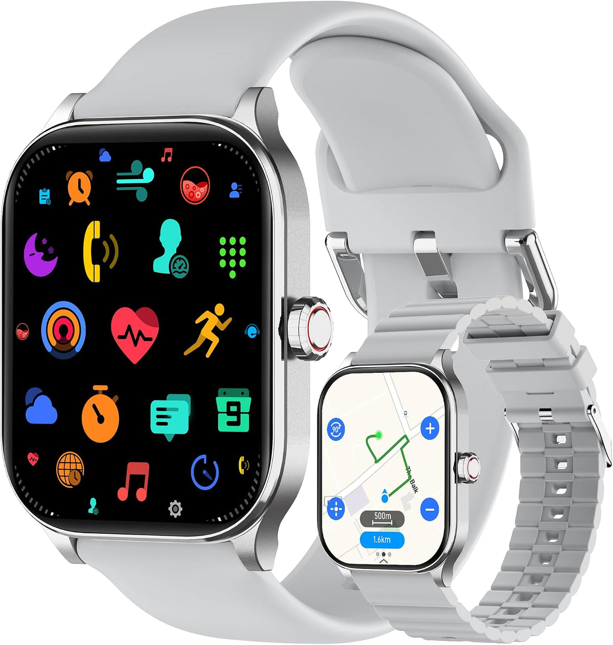 Smart Watch, GPS y Mapas Libres, Pantalla HD de 1.96", IA, Llamadas y Mensajes por Bluetooth