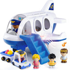 Juguetes de avión PLAY para niños - Juguetes de avión para niños pequeños, aviones de viaje para niños de 2 años en adelante con figuras pequeñas y portaequipaje, avión musical con luces para regalos
