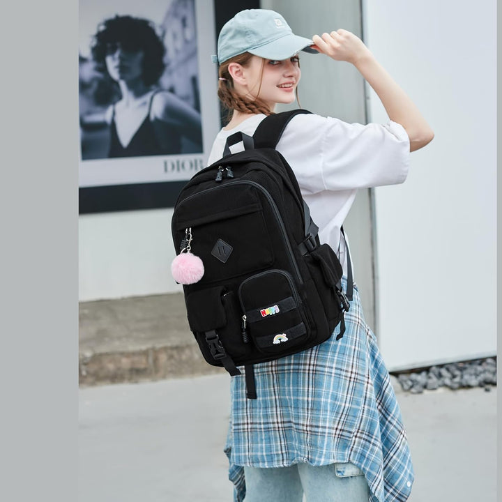 BLUWEI Mochila para computadora portátil para niñas, bolsa de pana...