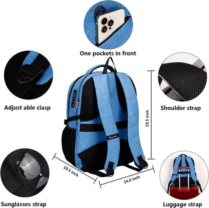 Mochila antirrobo para portátil con carga USB compatible con portát...