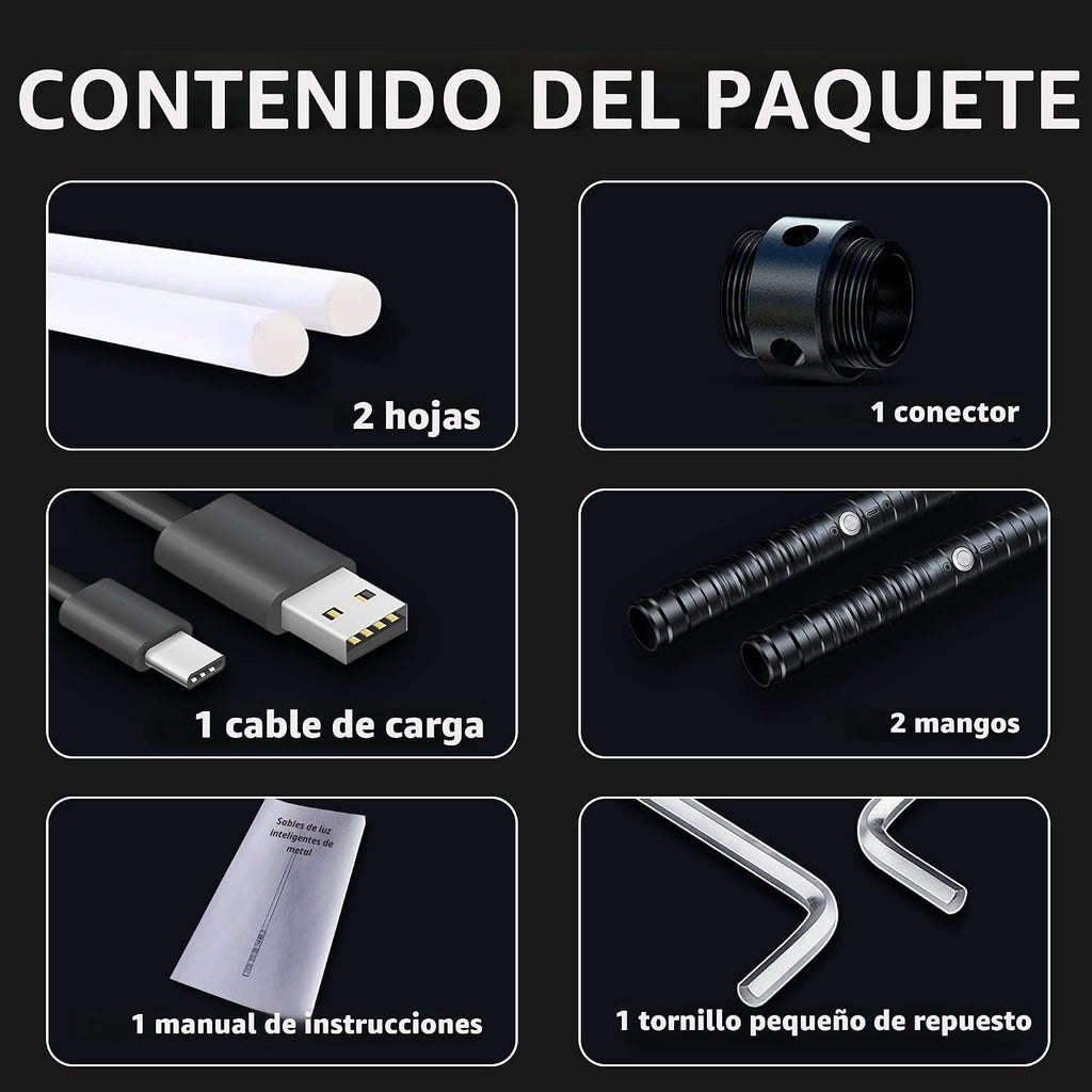 Sable de luz, sable de luz de duelo 2 en 1 con sonido FX 62.4