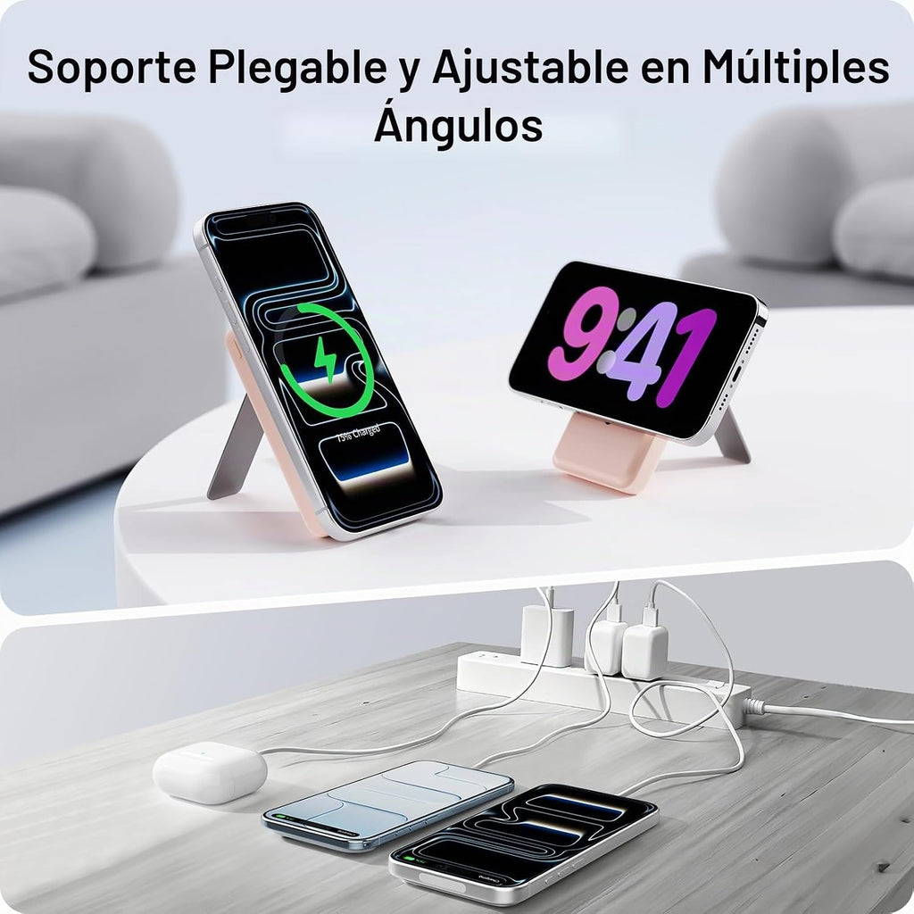 iWALK Qi2 - Banco de energía inalámbrico magnético de 15 W, Rosa