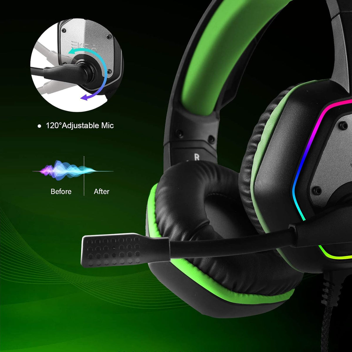 EKSA E1000 - Auriculares para juegos, auriculares para computadora...