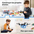 Mini Drone para niños y principiantes, Kits de construcción de drones 5-EN-1 DIY creativos para que los niños construyan sus propios drones, 5 diseños diferentes, con altitud estática