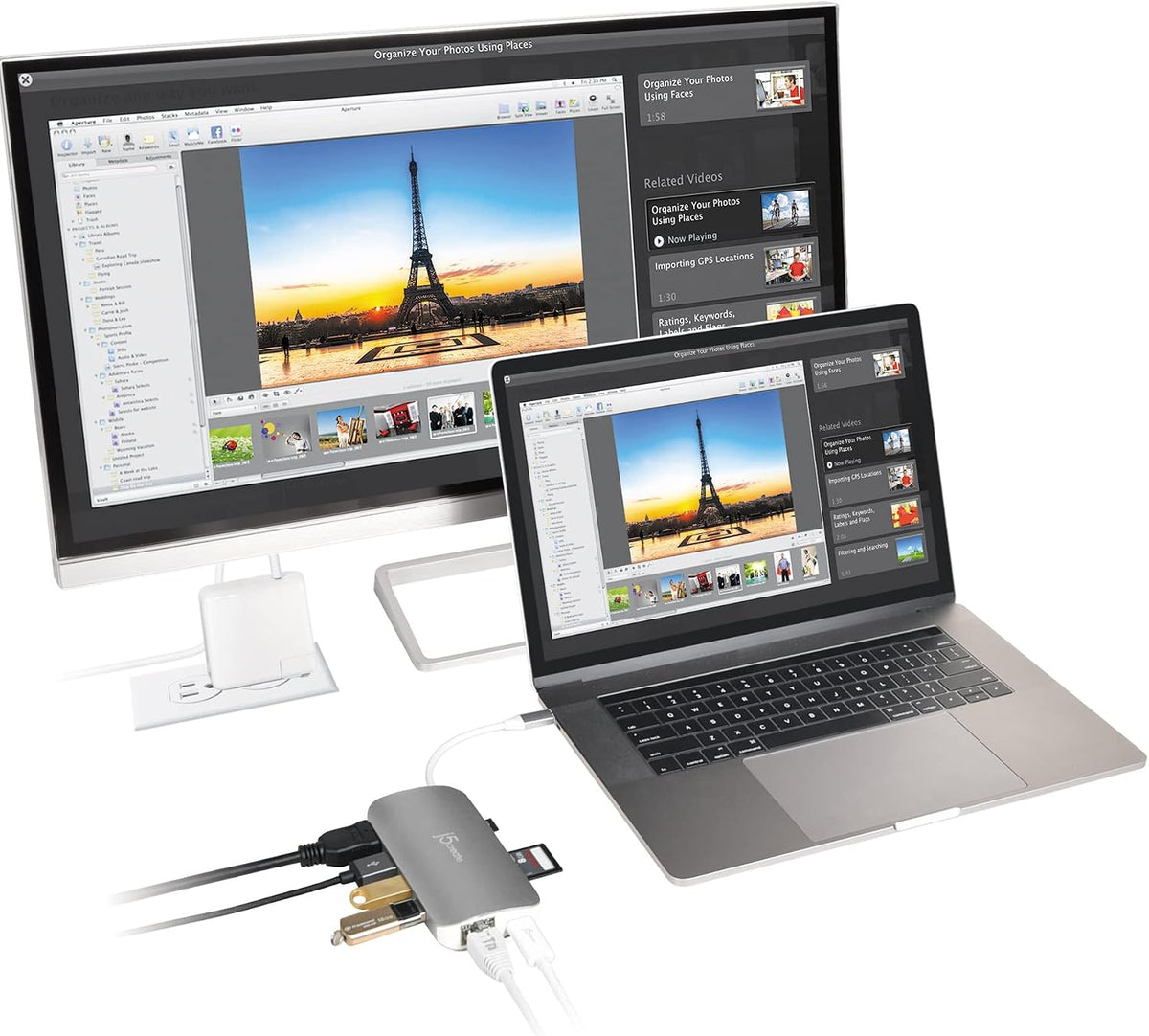 j5create Adaptador múltiple USB-C 9 en 1 HDMI/Ethernet/USB 3.1