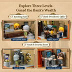 PANTASY Juego de construcción de banco de la ciudad, modelo de bloques