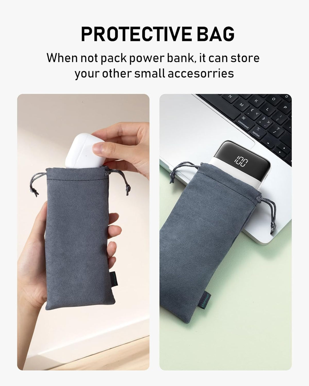 Charmast Cargador portátil con cables incorporados, batería externa...