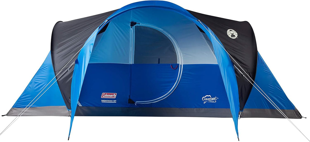 Carpa de camping Coleman Montana, tienda de 6/8 personas para la familia con sobretecho incluido, bolsa de transporte y amplio interior, se adapta a múltiples camas de aire tamaño queen y se monta en