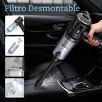 Aspiradora de mano para automóvil, 25000 PA, fuerte succión ciclónica, portátil, mini aspiradora inalámbrica con pantalla digital, ligera de mano para pelo de mascotas, automóvil, hogar