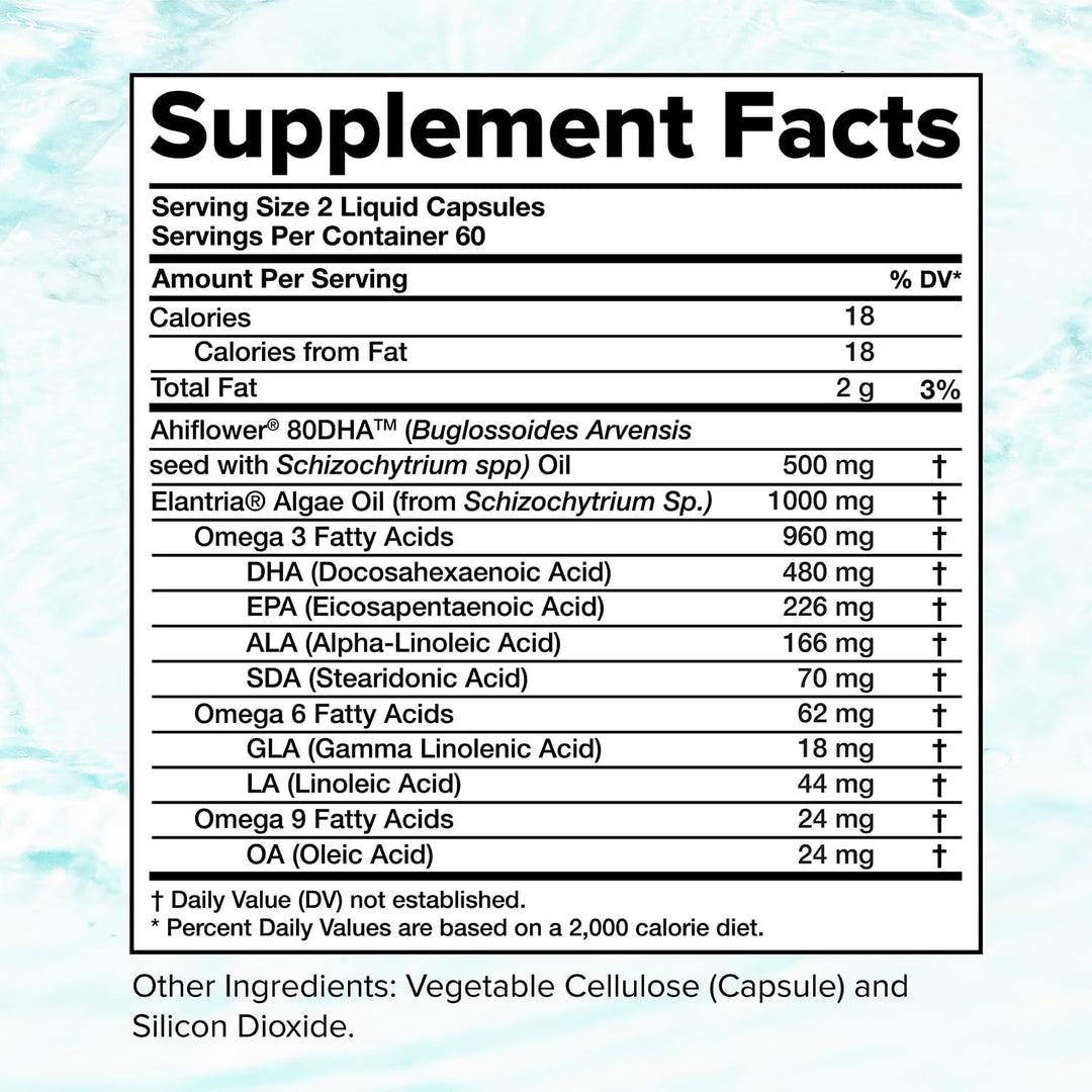 Complement Suplemento vegano Omega 3 - 960 mg de ácidos grasos omeg...