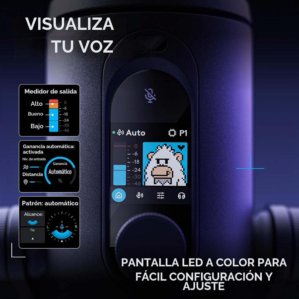 Logitech G Blue Yeti 2 Micrófono USB para juegos - Negro