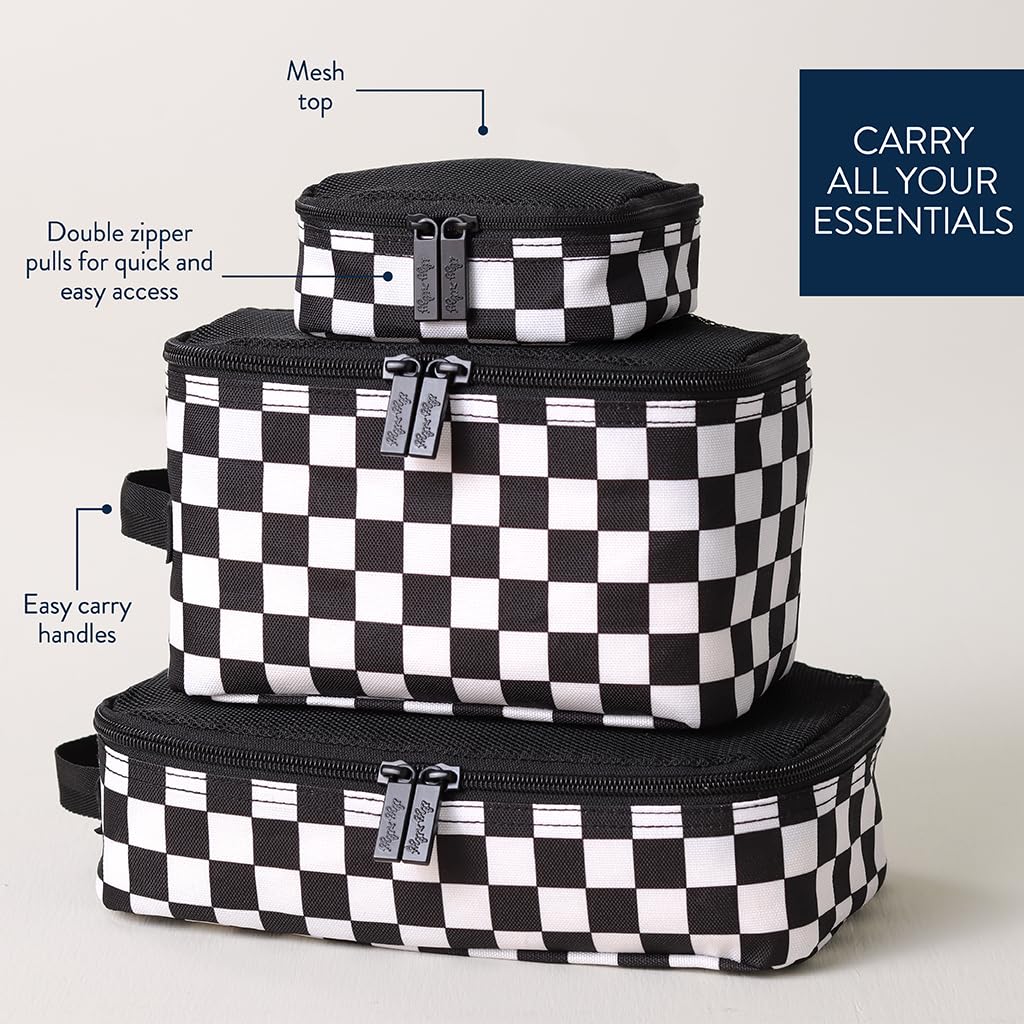 Itzy Ritzy Cubos de embalaje para viajes, juego de 3 (tablero de ajedrez