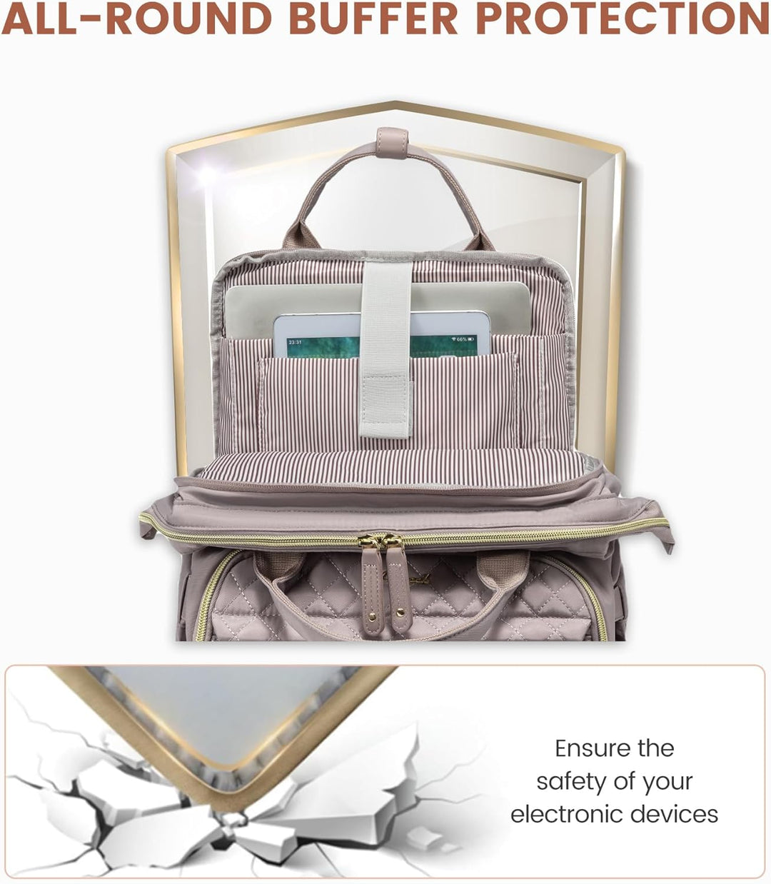 LOVEVOOK Mochila para laptop para mujer, 15.6 pulgadas, impermeable...