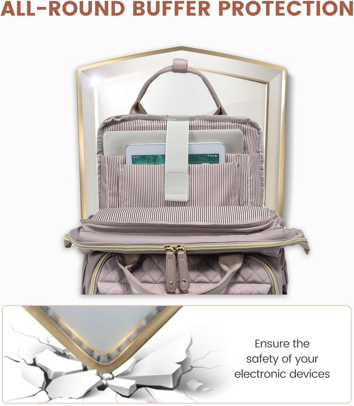 LOVEVOOK Mochila para laptop para mujer, 15.6 pulgadas, impermeable...