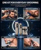 KIKIDO Cortadora de pelo inalámbrica para hombre, kit profesional de corte