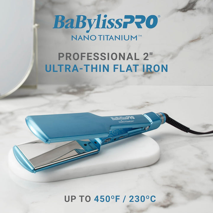 BabylissPRO Nano Titanium Ultra-Thin Hair Straightener, Professiona...