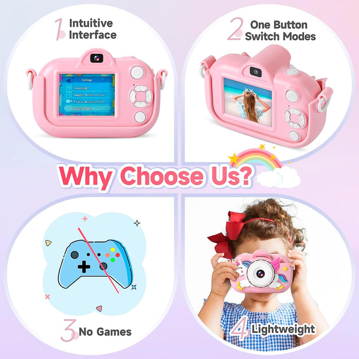 Cámara para niños para niñas y niños de 3 a 9 años, Cámara digital...