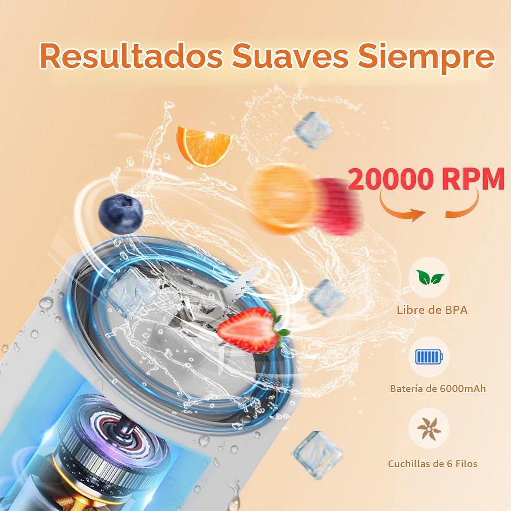 Licuadora portátil, licuadoras personales con modo pulso, licuadora y