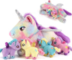 gnomantic Animales de peluche de unicornio con bebés en el interior