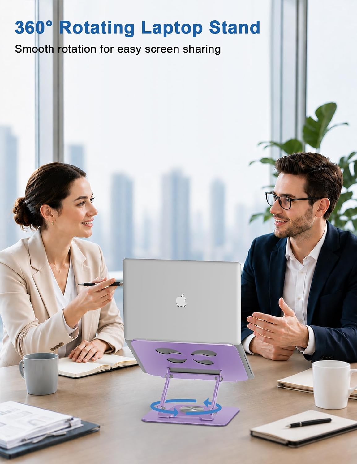 Aoviho Soporte ajustable para computadora portátil – Elevador girat...