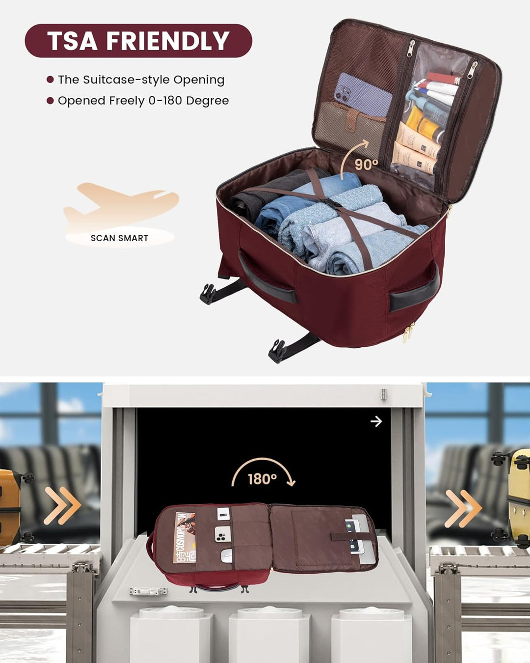 LOVEVOOK - Mochila de Mano, Mochila de Viaje de 40L para Mujeres co...