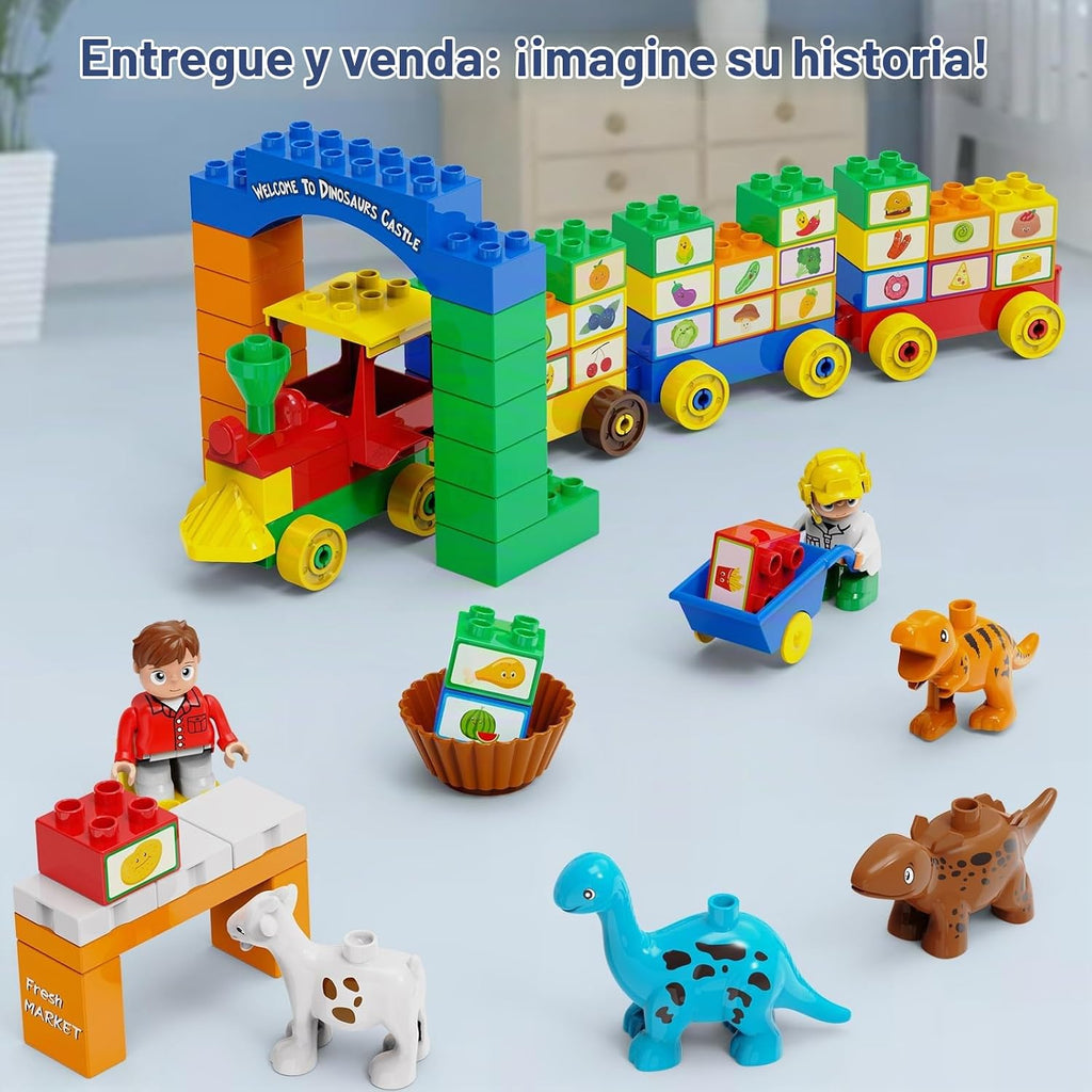 Building Blocks Set para Toddlers 3-5 con Cars & Train Theme