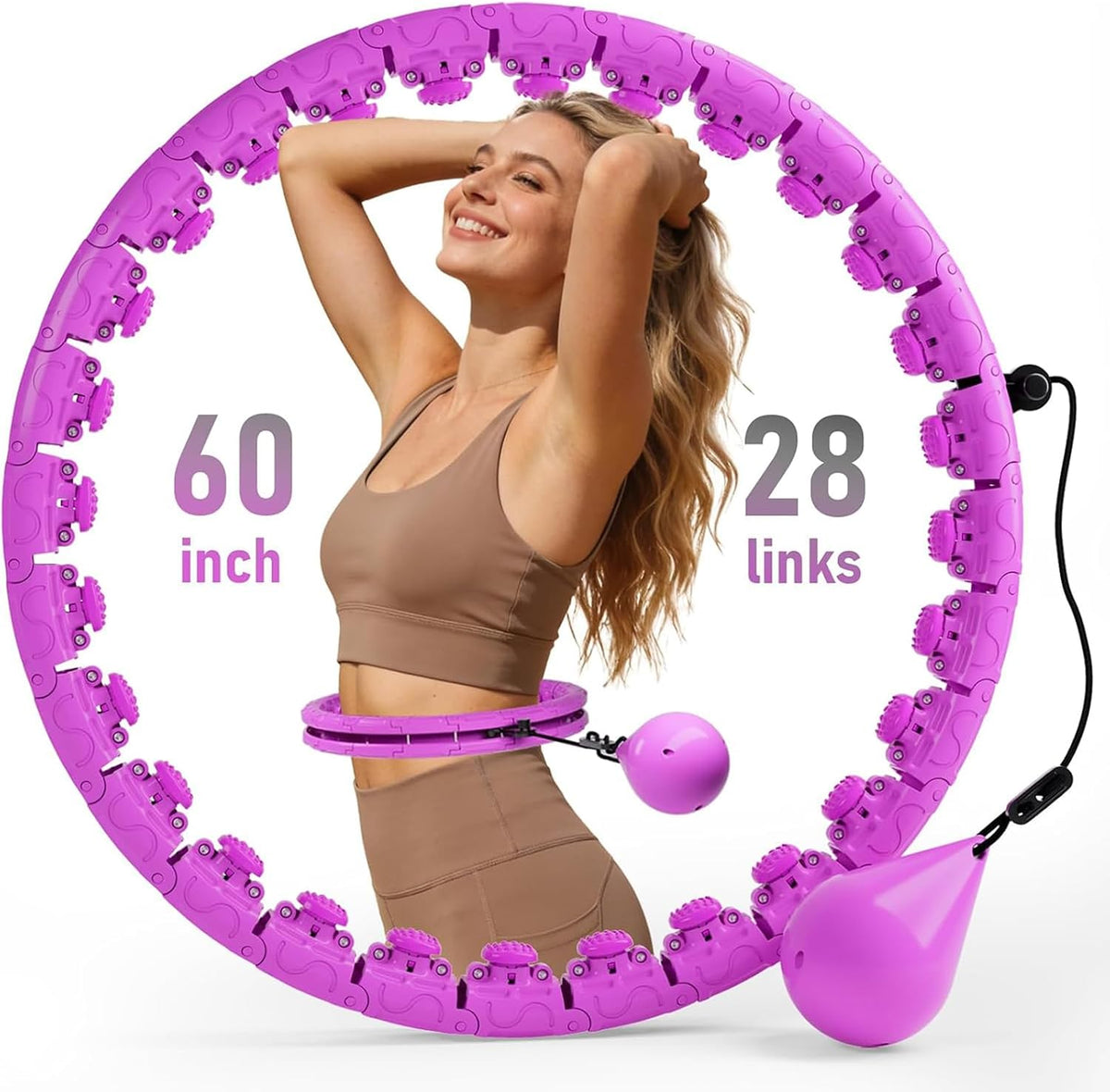 Infinity Hoop,2 en 1 Adjustable Fitness Hoop para Women Beginners