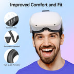 Almohadilla facial de repuesto para Meta Quest 2, espuma y cuero PU para Oculus Quest 2