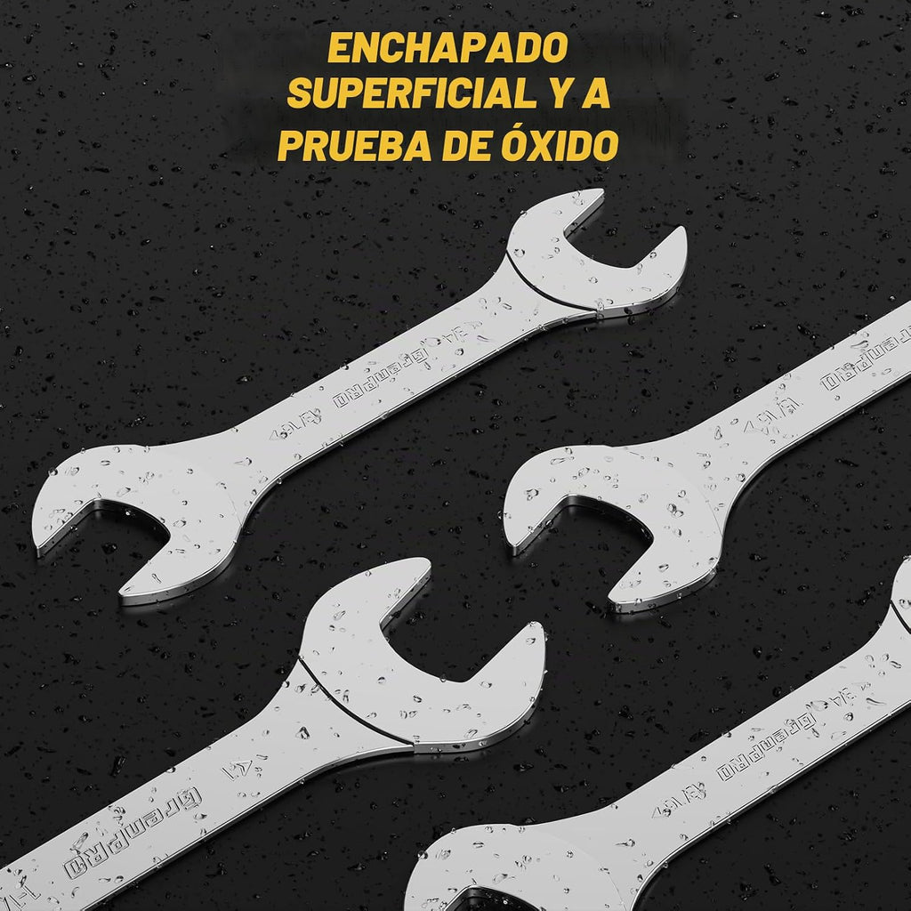 Juego de llaves SAE superdelgadas, juego de llaves de extremo abierto, 17 piezas 1/4, 9/32, 5/16, 3/8, 11/32, 13/32, 7/16, 1/2, 9/16, 11/16, 3/4, 13/16, 7/8, 15/16, 1, 1-1/16, bolsa enrollable